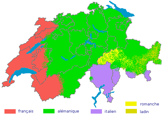 carte des langues de Suisse